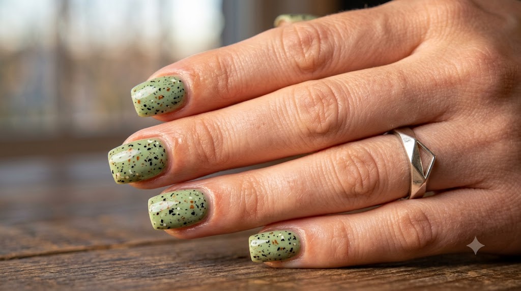 Pistachio Terrazzo Nails